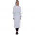 High-low womens kurta- White colored with Blue stripes High-low womens kurta- White colored with Blue stripes